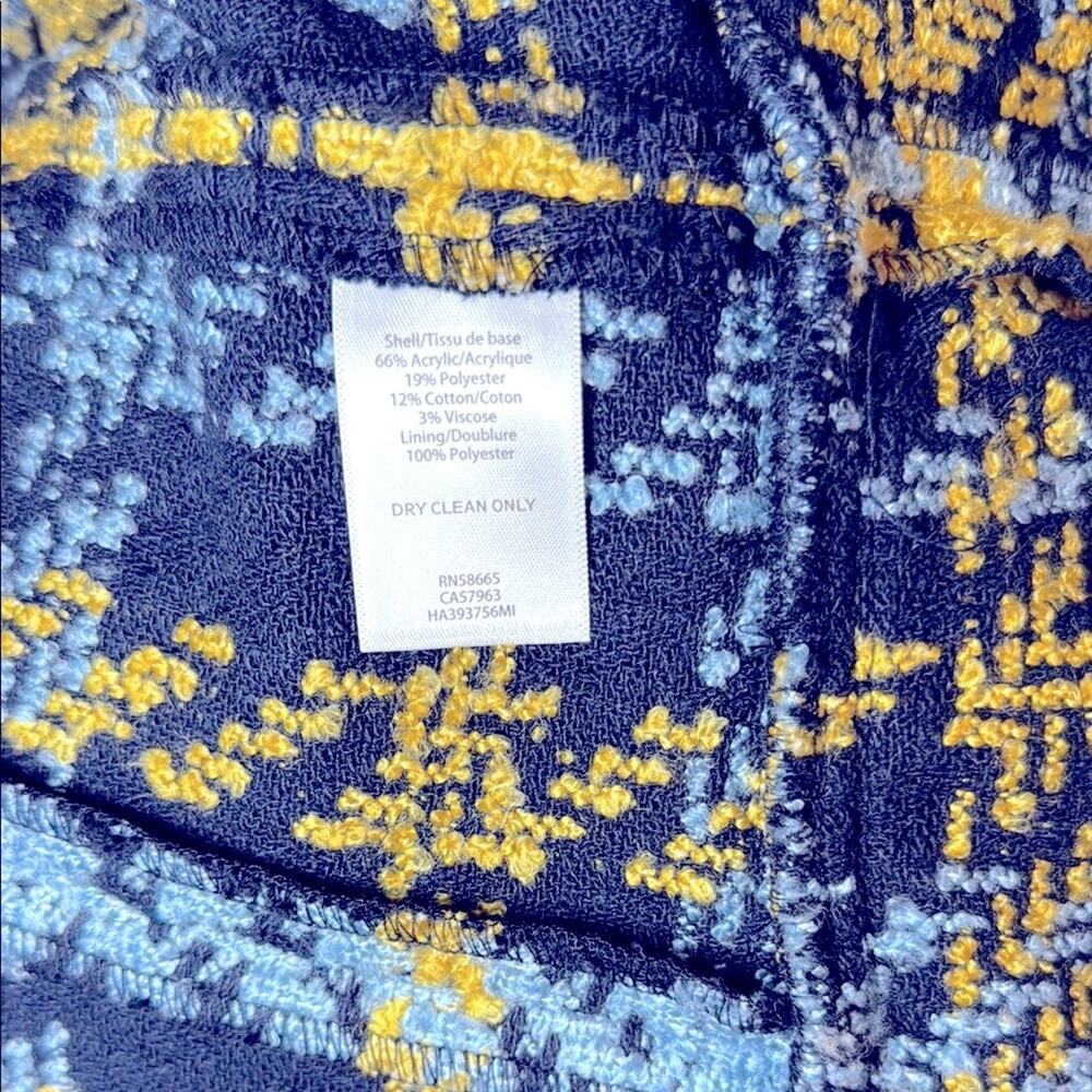 Halogen Stylish Tweed Jacket - Blue and Yellow size Medium - Picture 7 of 7